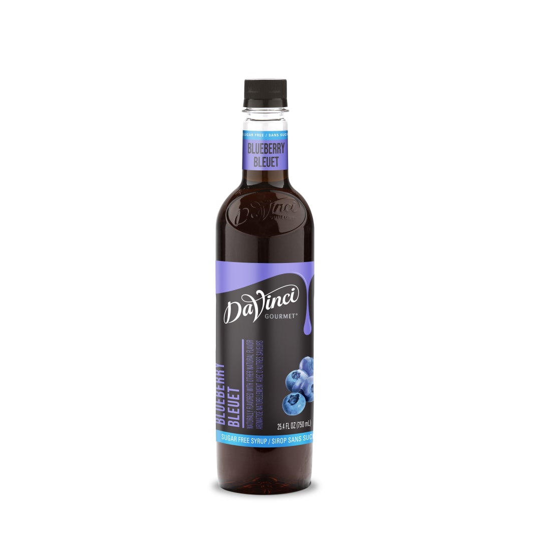 DaVinci Gourmet Sugar Free Blueberry Syrup, Plastic Bottle, 4 x 750 mL