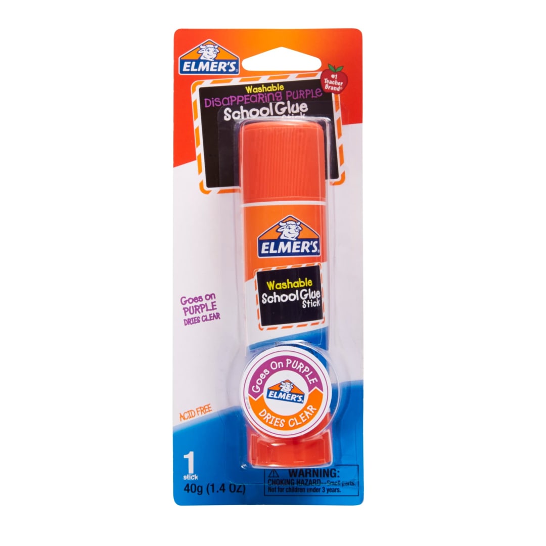 Elmer’s Disappearing Purple School Jumbo Glue Stick, Washable, 40 Gram, 1 Count