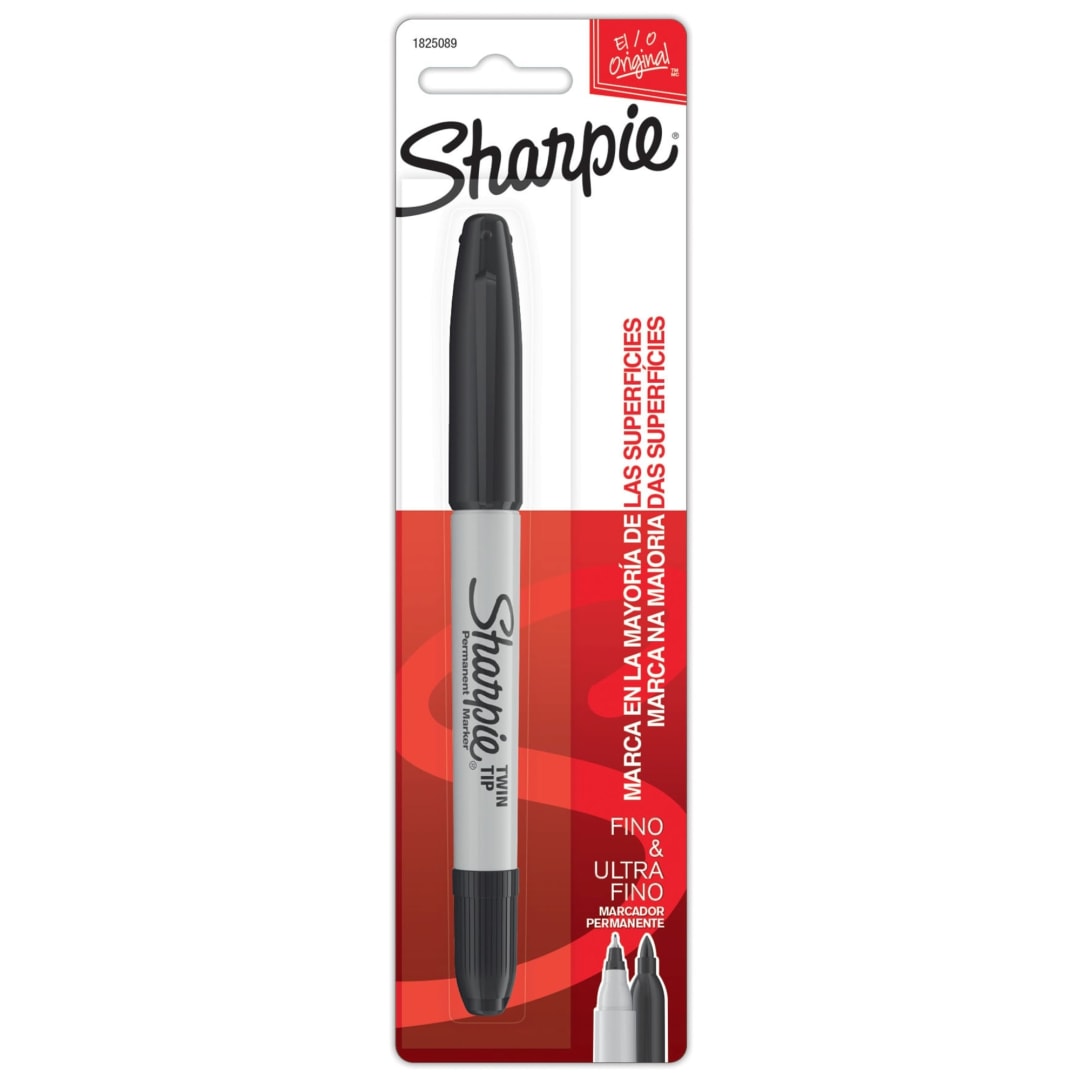 LA PM SHARPIE TWIN TIP BLACK 1CD
