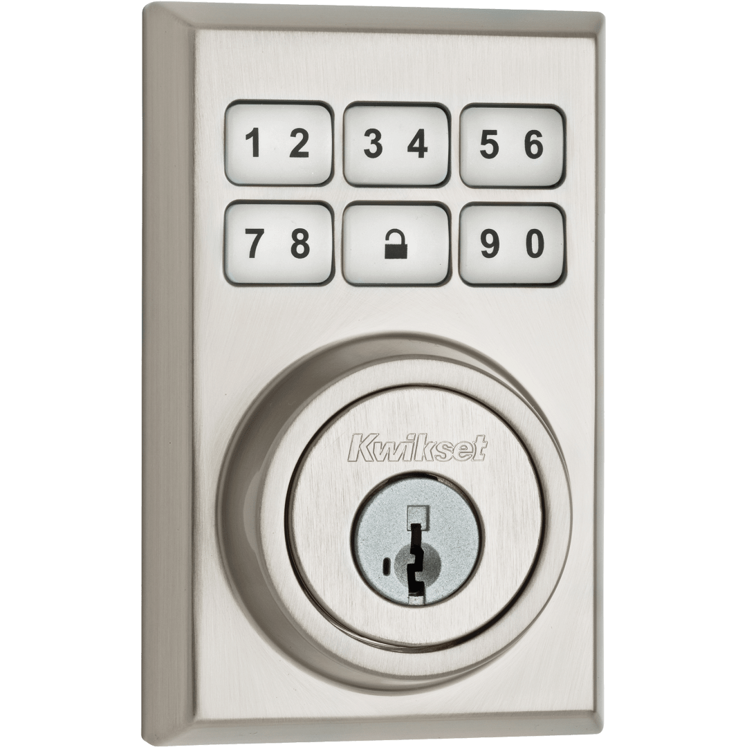 910 Contemporary SmartCode Electronic Deadbolt featuring SmartKey Security™ and Z-Wave in Satin Nickel