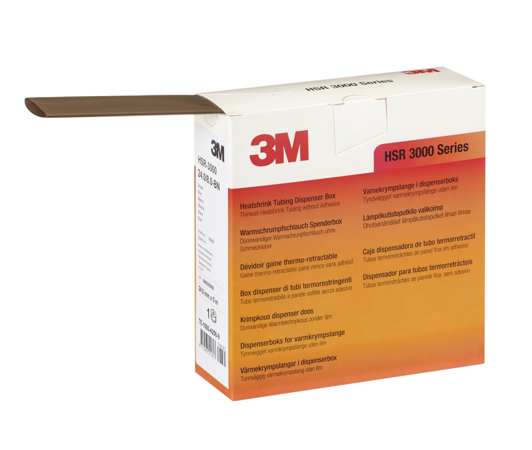 3M™ HSR-3000 Teplom zmršťujúce sa trubice 9,0/3,0 mm, hnedé, zásobník