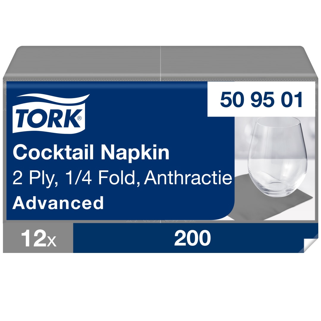 Tork Anthracite Cocktail Napkin