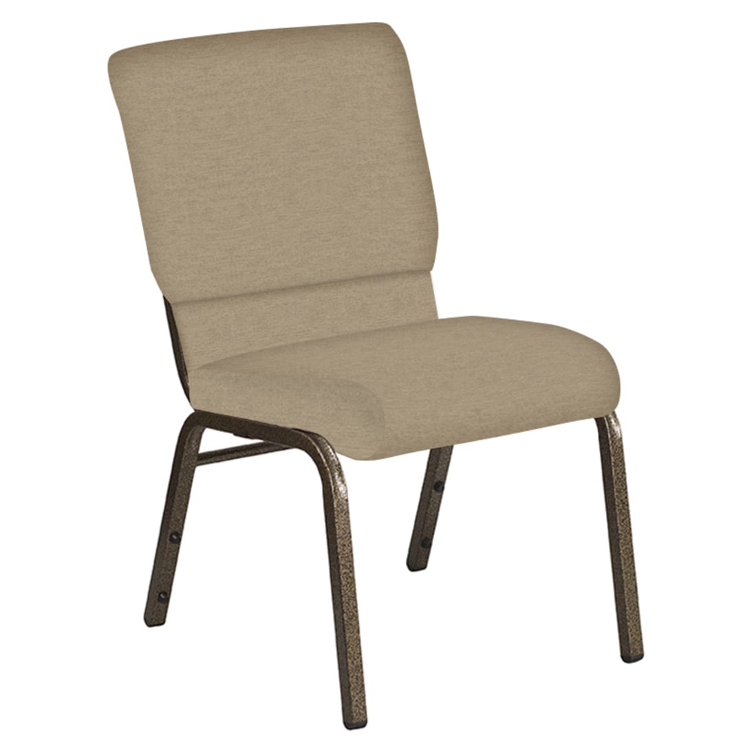 18.5''W Church Chair in Ravine Straw Fabric - Gold Vein Frame