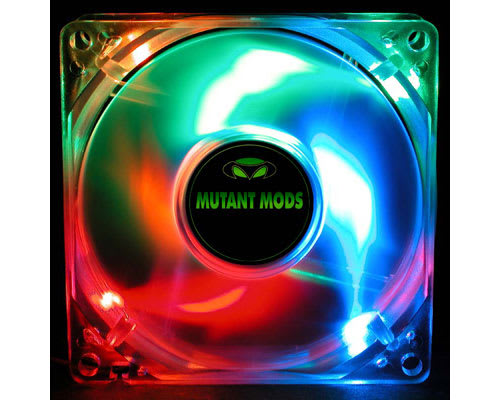 Tri-Color 80mm Quad-LED Case Fan