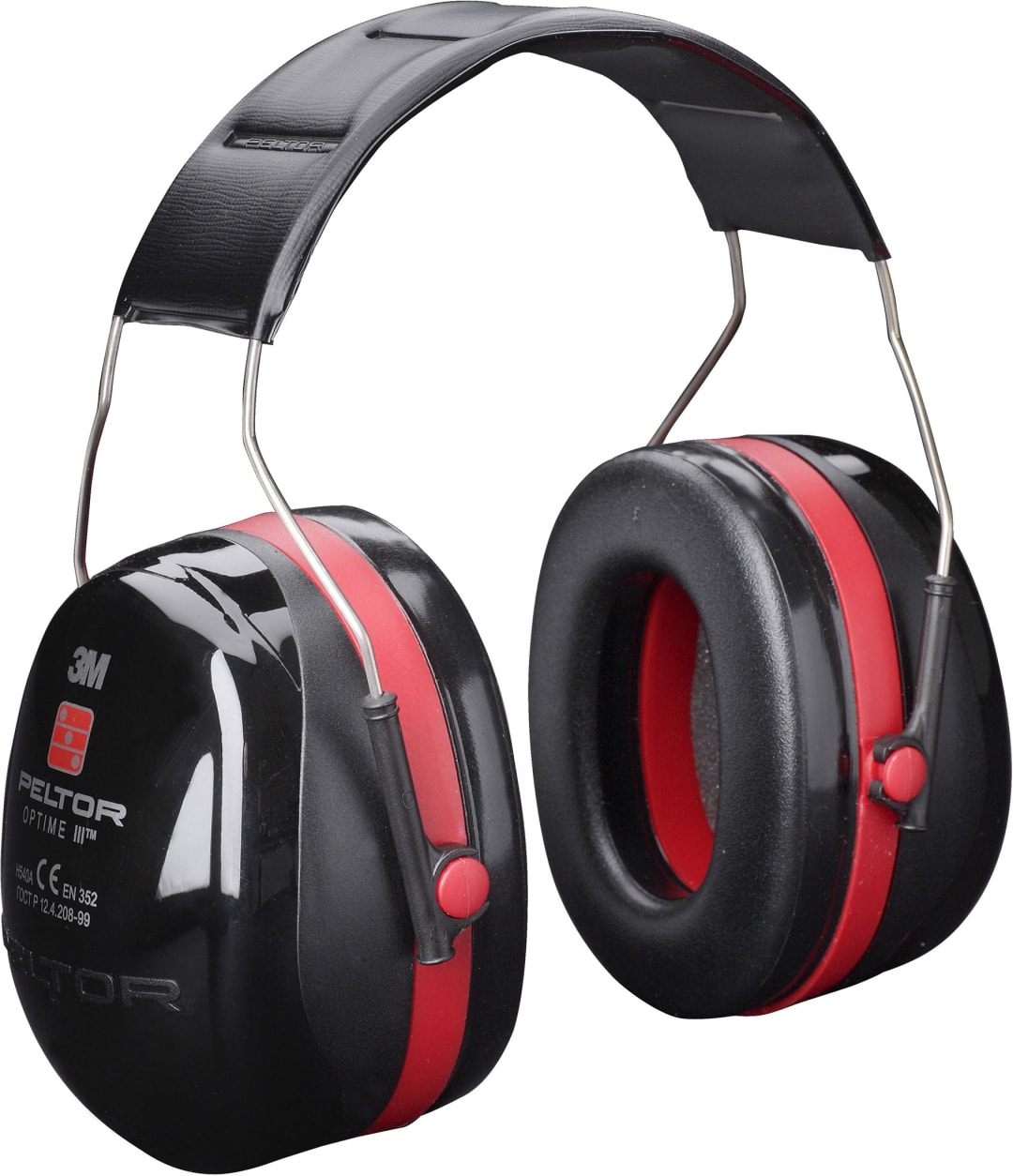 3M™ PELTOR™ Optime™ III Manşonlu Kulaklıklar, Siyah/Kırmızı, Kafa Bantlı, H540A-411-SV
