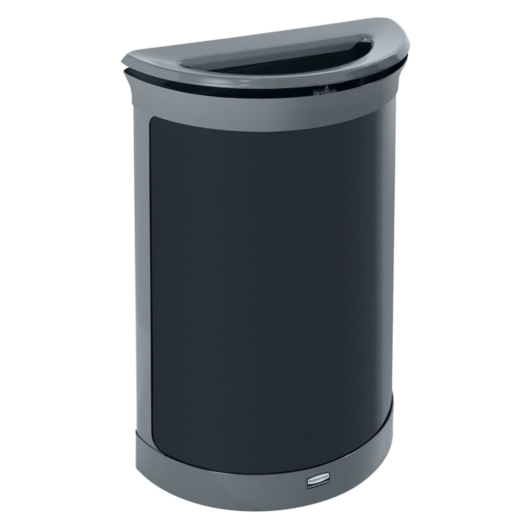 Rubbermaid Commercial Products Enhance 11.5 GAL Half Round, Pearl Gray/Umbra Gray