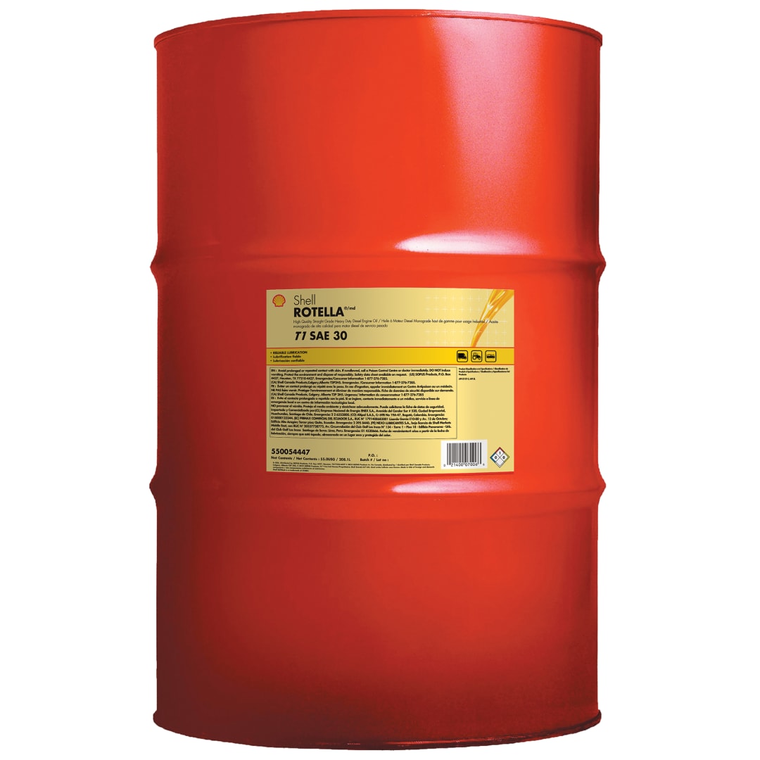 Shell Rotella T1 SAE 30 Diesel Engine Oil, 55 Gallon Drum