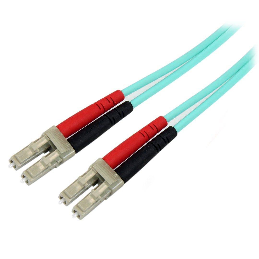 10m 10 Gb LC to LC MM LSZH Aqua Fiber Patch Cable