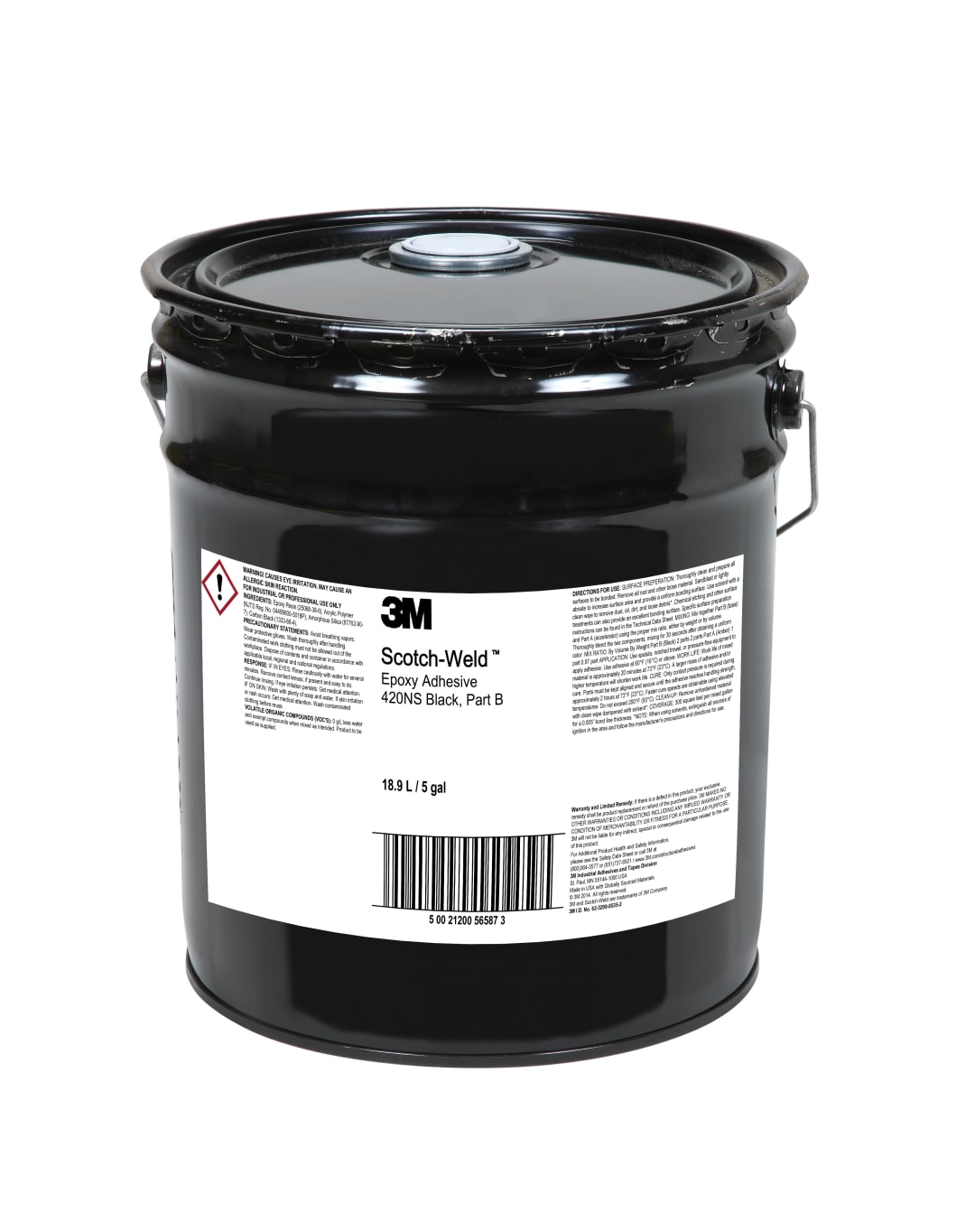 3M™ Scotch-Weld™ 2-Komponenten-Konstruktionsklebstoff auf Epoxidharzstoffbasis 420NS, Teil B, Schwarz, 18.9 L