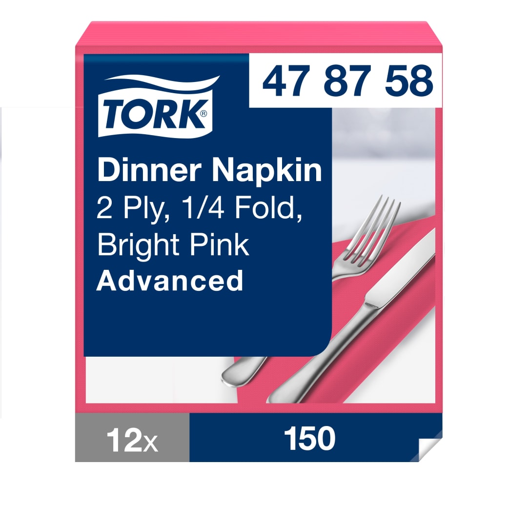 Tork Bright Pink Dinner Napkin