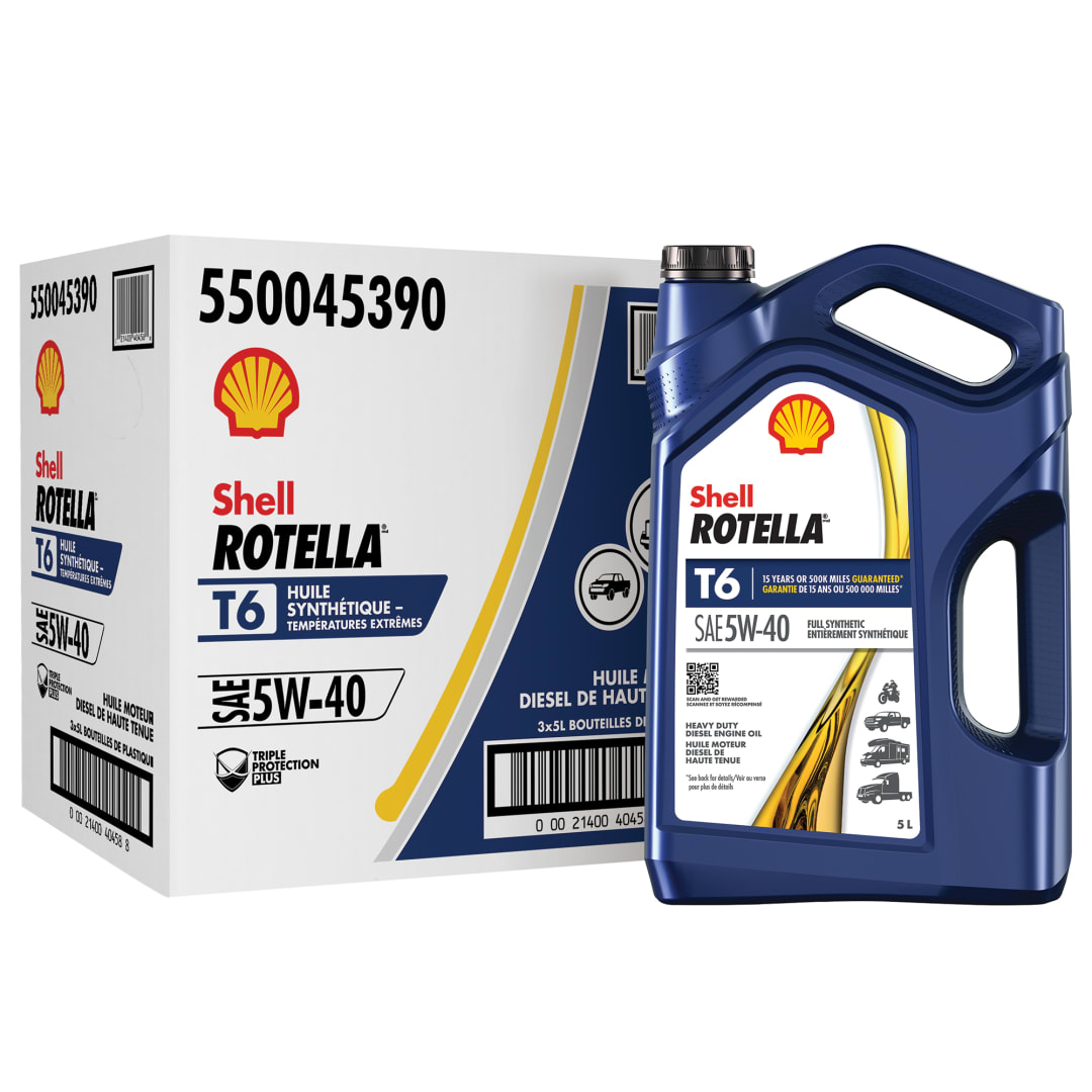 Shell Rotella T6 Full Synthetic 5W-40 Diesel Engine Oil, 5 Litre (3 Pack)