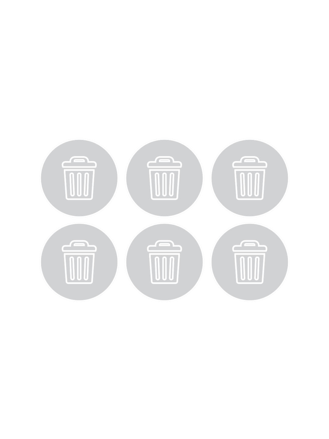 SPECTRUM (6 Pack) - Label - Waste - Clear-White