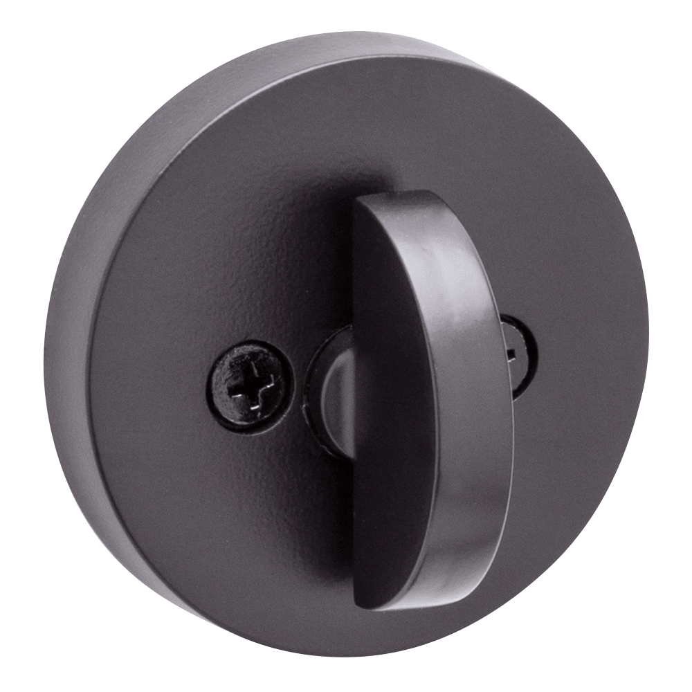 158 Round Deadbolt, Keyed One Side, featuring SmartKey Security™ in Matte Black