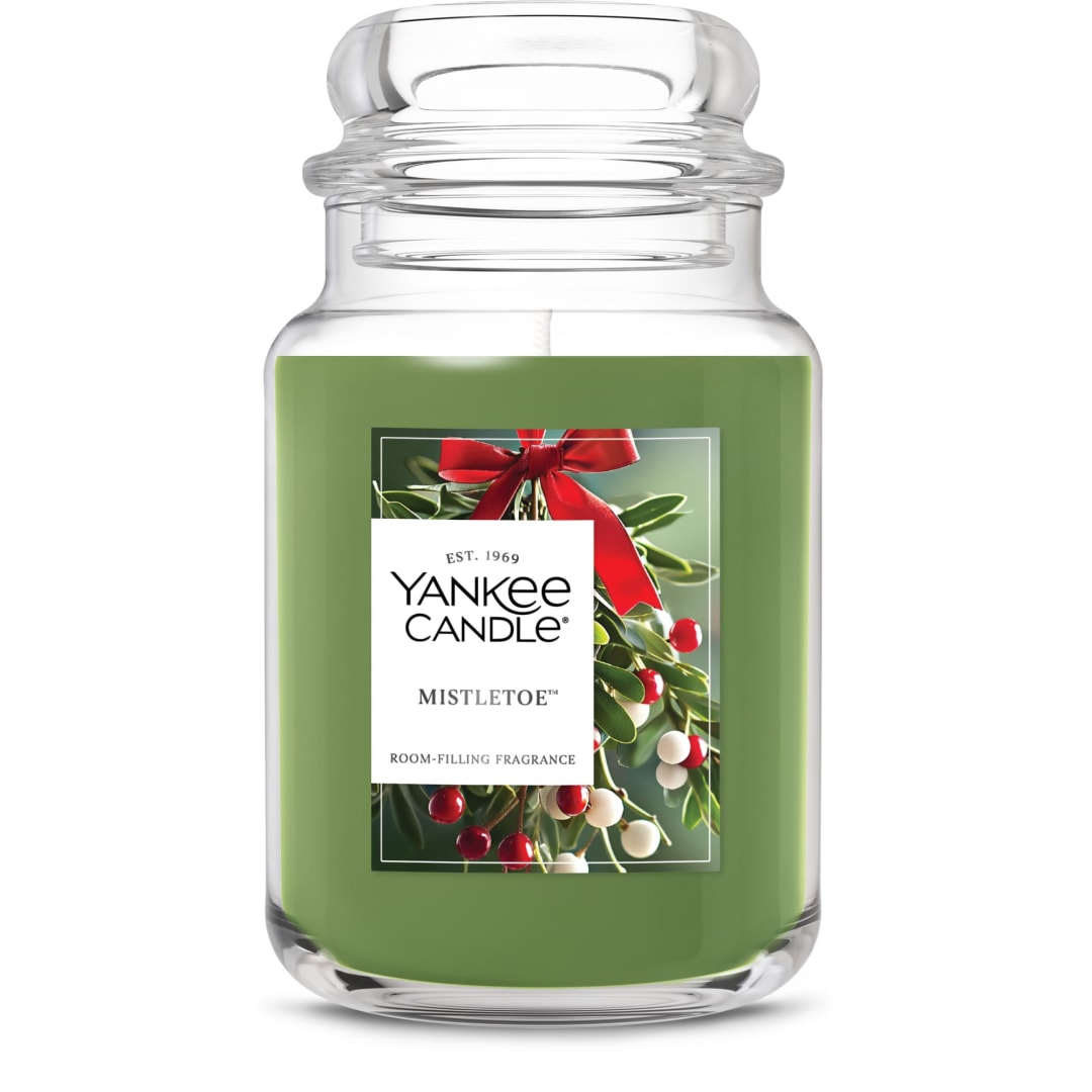 Yankee Candle® Mistletoe Scented Candle, 22oz Large Jar with up to 150 Hour Burn Time, Great for gifting, Holidays