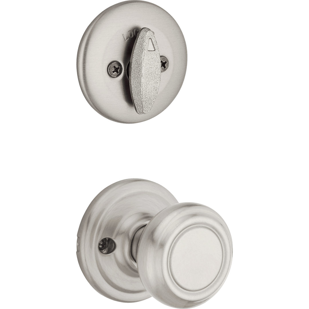 604 Single Cylinder Interior Pack w/Cameron Knob for Kwikset Series Handlesets in Satin Nickel