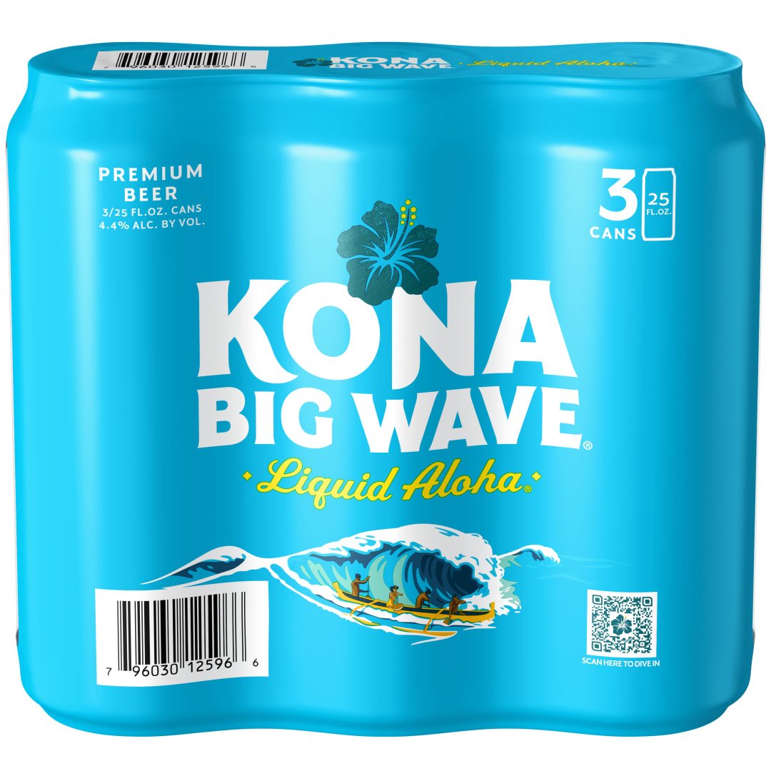 Kona Big Wave Premium Liquid Aloha Beer 3 - 25 fl oz Cans