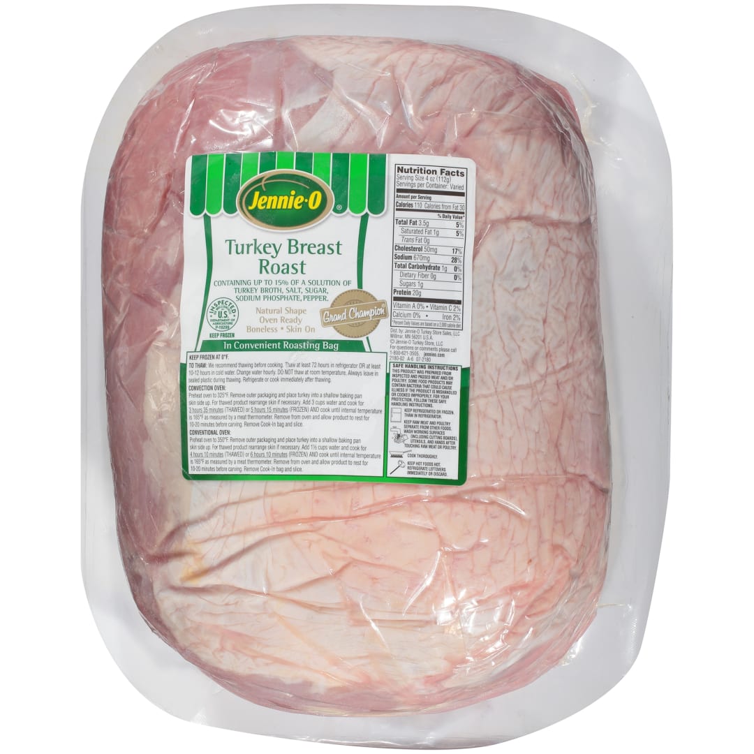 JENNIE-O GRAND CHAMPION Boneless Turkey Breast Roast CIB Skin On 15%