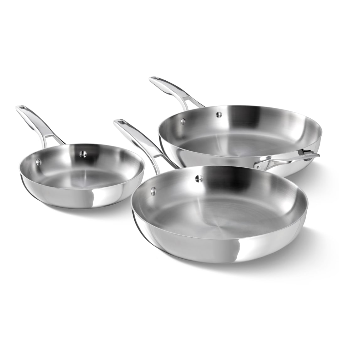 Premier Stainless Steel 3-Piece Fry Pan Set