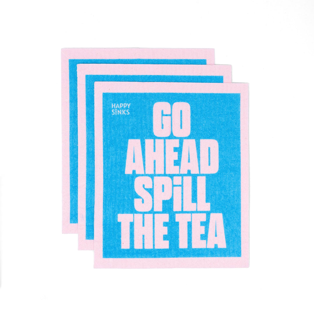 Happy Sinks Swedish Dishcloth Set - Spill the Tea - 3pcs

