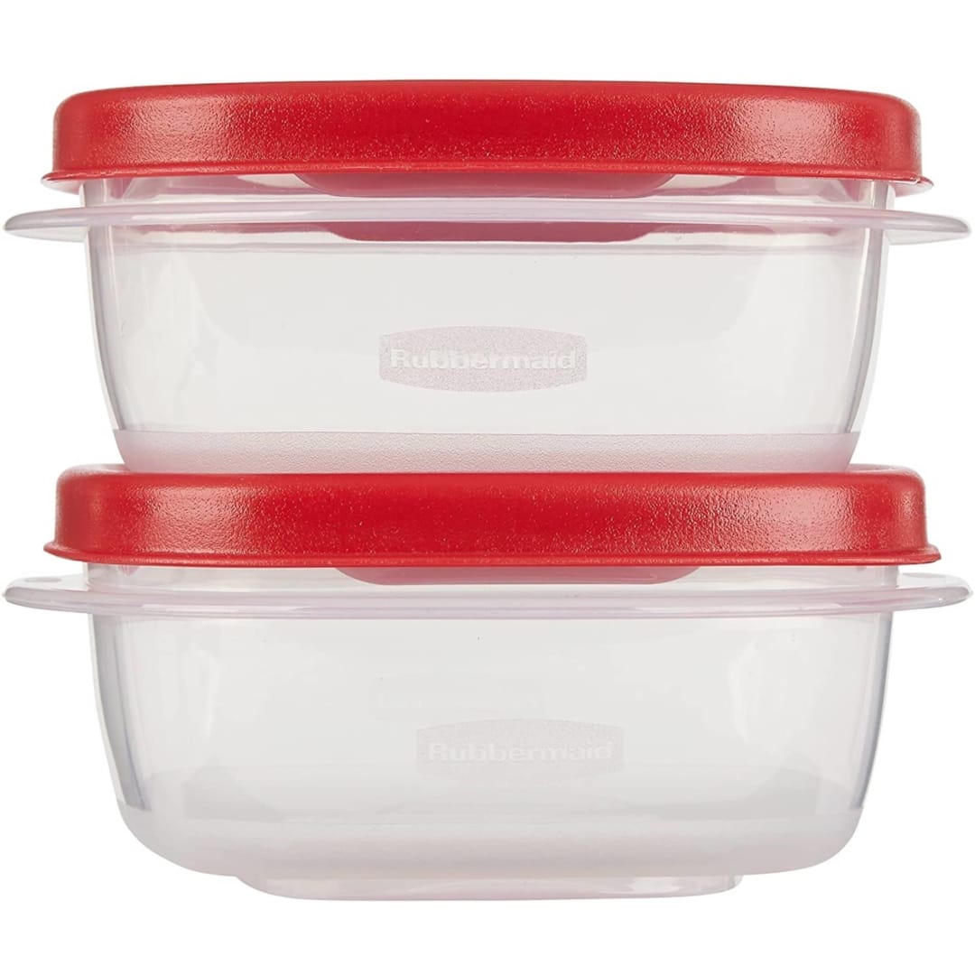 Rubbermaid® EasyFindLids™ Food Storage Containers, 1.25 Cup, Racer Red, 4 Piece Set