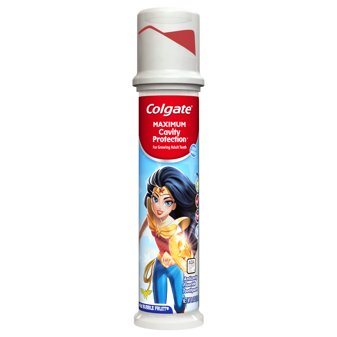 Colgate Maximum Cavity Protection Kids Toothpaste Pump, Wonder Woman™, 4.4 ounces