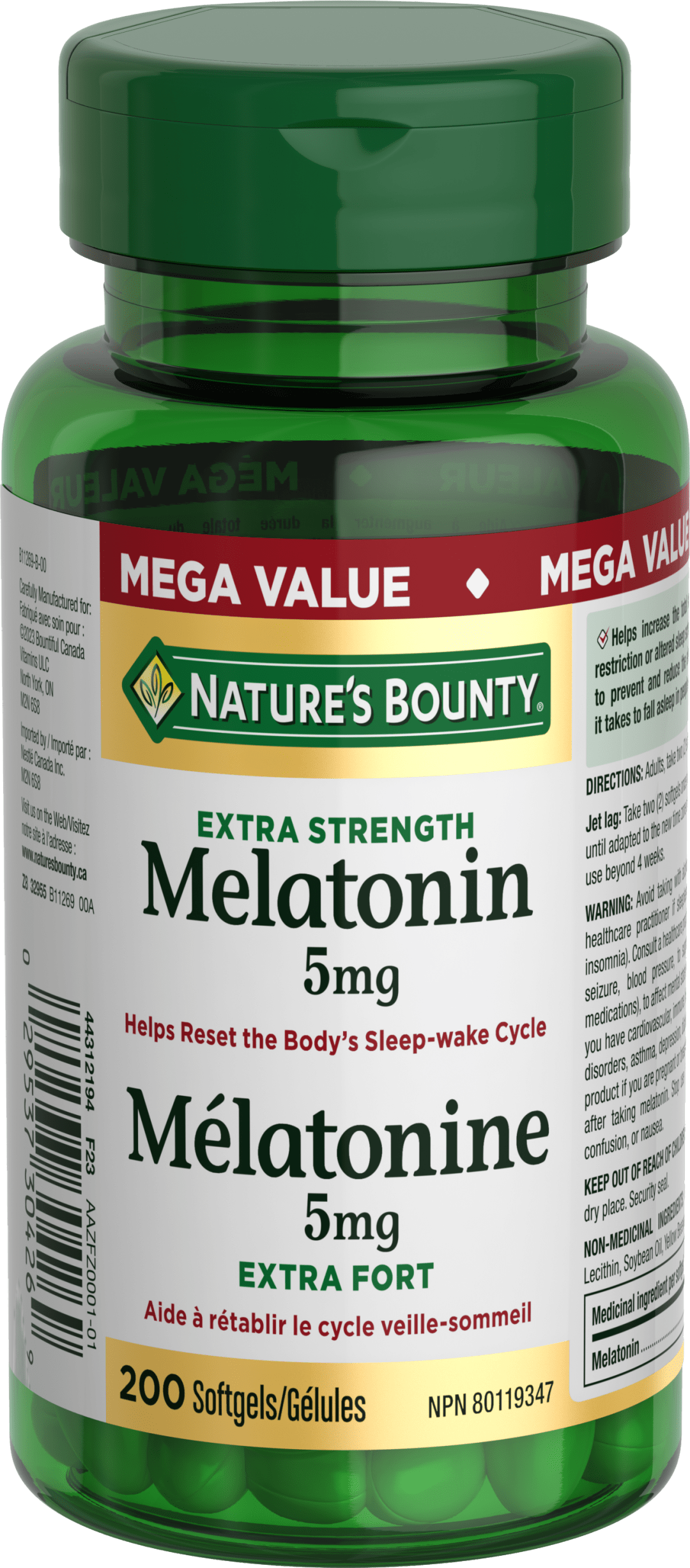 NBTY Melatonin 5mg 24x200 SGL N1 CA