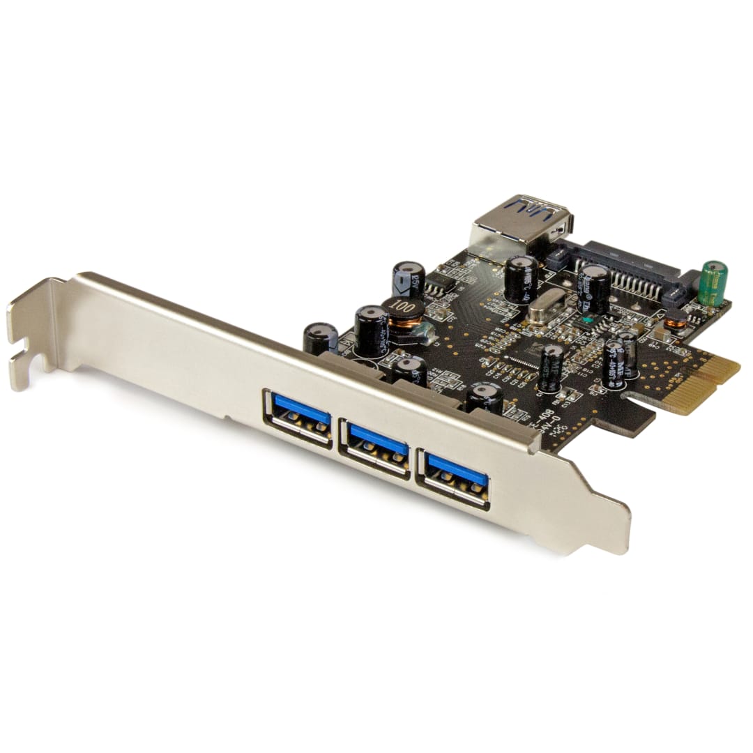 4Port PCIe USB 3 0 Adapter Card 1 Int 3 Ext