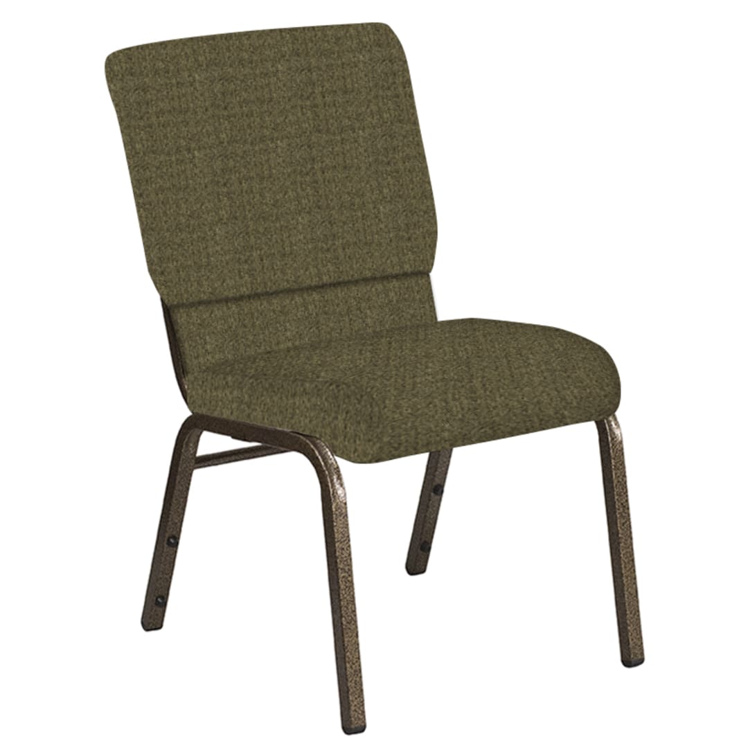 18.5''W Church Chair in Interweave Gold Dust Fabric - Gold Vein Frame