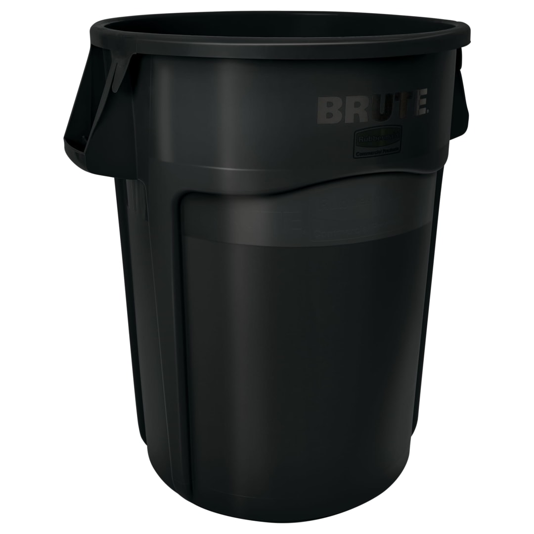 BRUTE 32 Gal Vented Container, Black