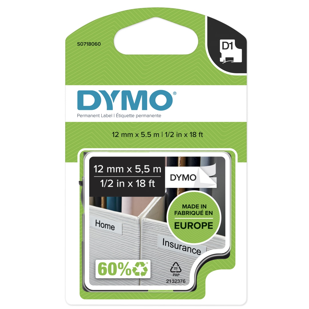DY D1 1/2"-12MM PERM POLY TAPE GLOBAL