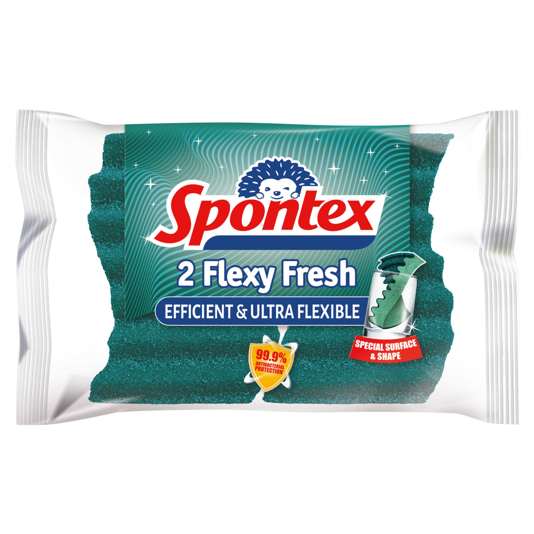 Spontex 2 Flexy Fresh Sponge Scourers