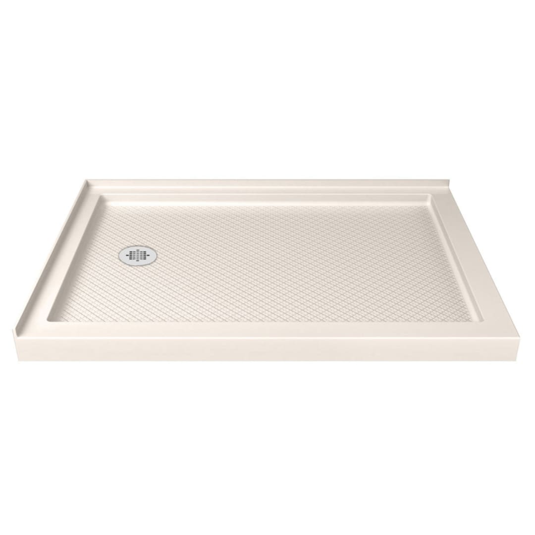 DreamLine SlimLine 36 inch D x 48 inch W x 2 3/4 inch H Left Drain Double Threshold Shower Base in Biscuit