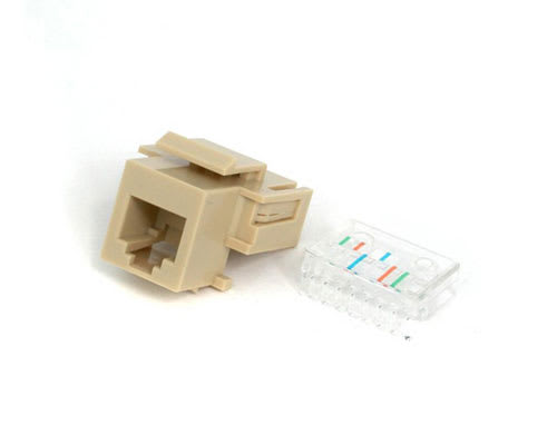 Ivory 6P4C RJ11 Telephone Keystone Jack