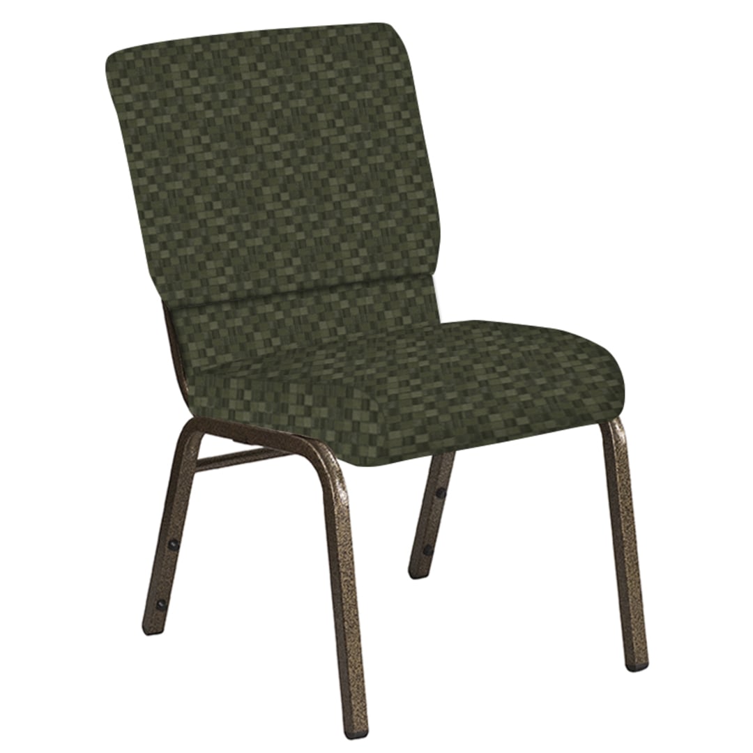18.5''W Church Chair in Empire Fern Fabric - Gold Vein Frame