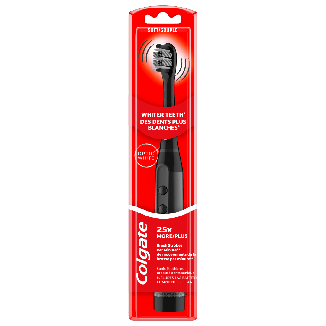 Colgate Optic White Adult Sonic Battery Toothbrush, Soft