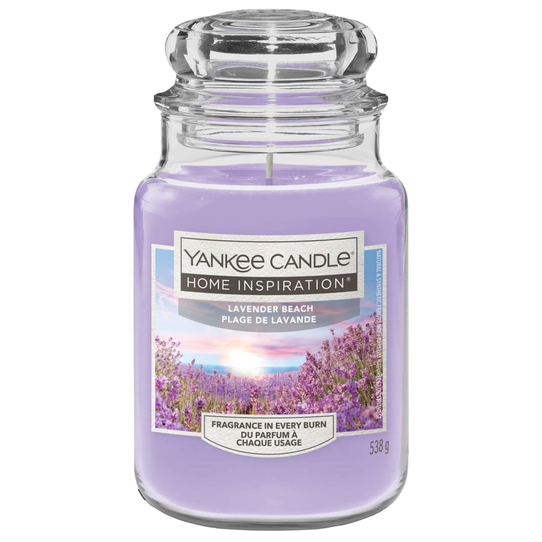 Yankee Candle® Home Inspiration Scented Candle | Lavender Beach Large Jar Candle | Burn Time: up to 150 Hours