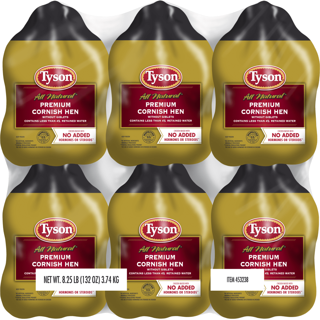 Tyson® All Natural* Premium Cornish Hen (Twin Pack), 20-30 oz. (Frozen)