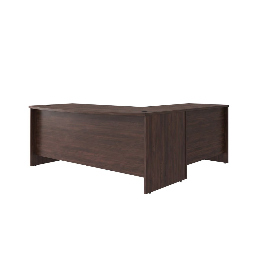 Cornerstone 71"W x 77"D Executive Bow Front L-Desk, Espresso