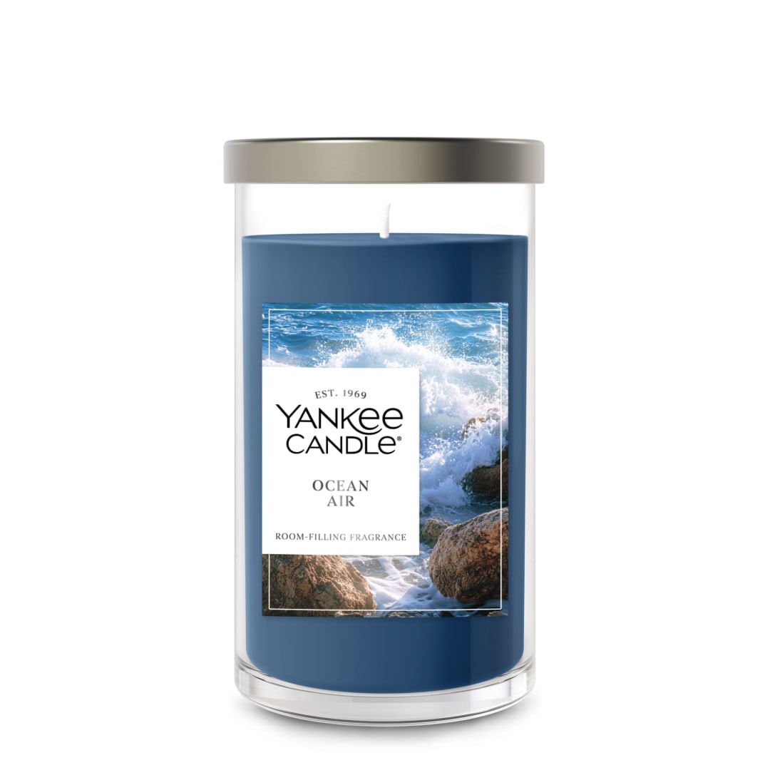 Yankee Candle Ocean Air, 14.25 oz Medium Pillar Candle with up to 115 Hour Burn Time