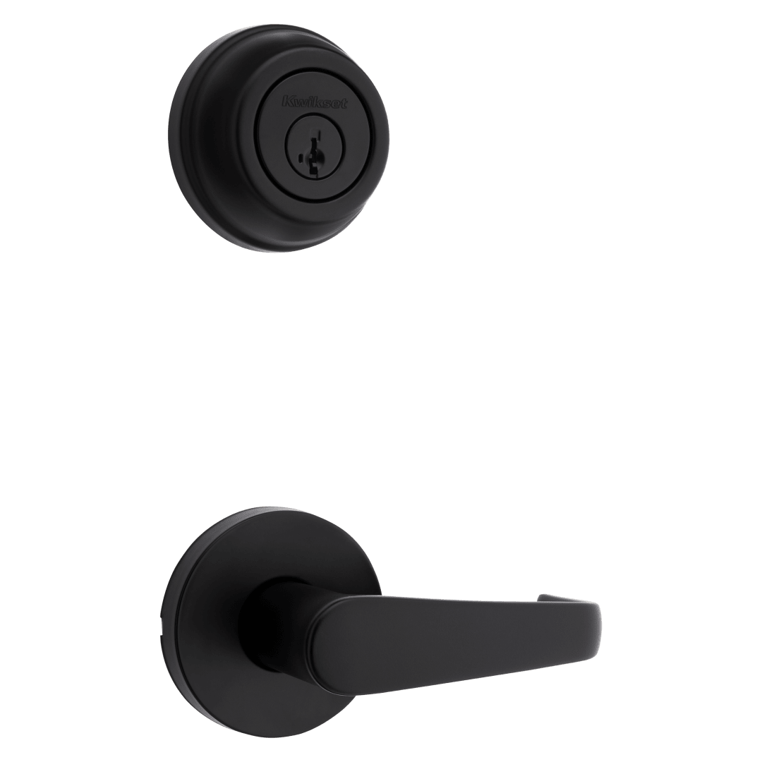 Kingston Round Interconnect Lever in Matte Black featuring SmartKey Security