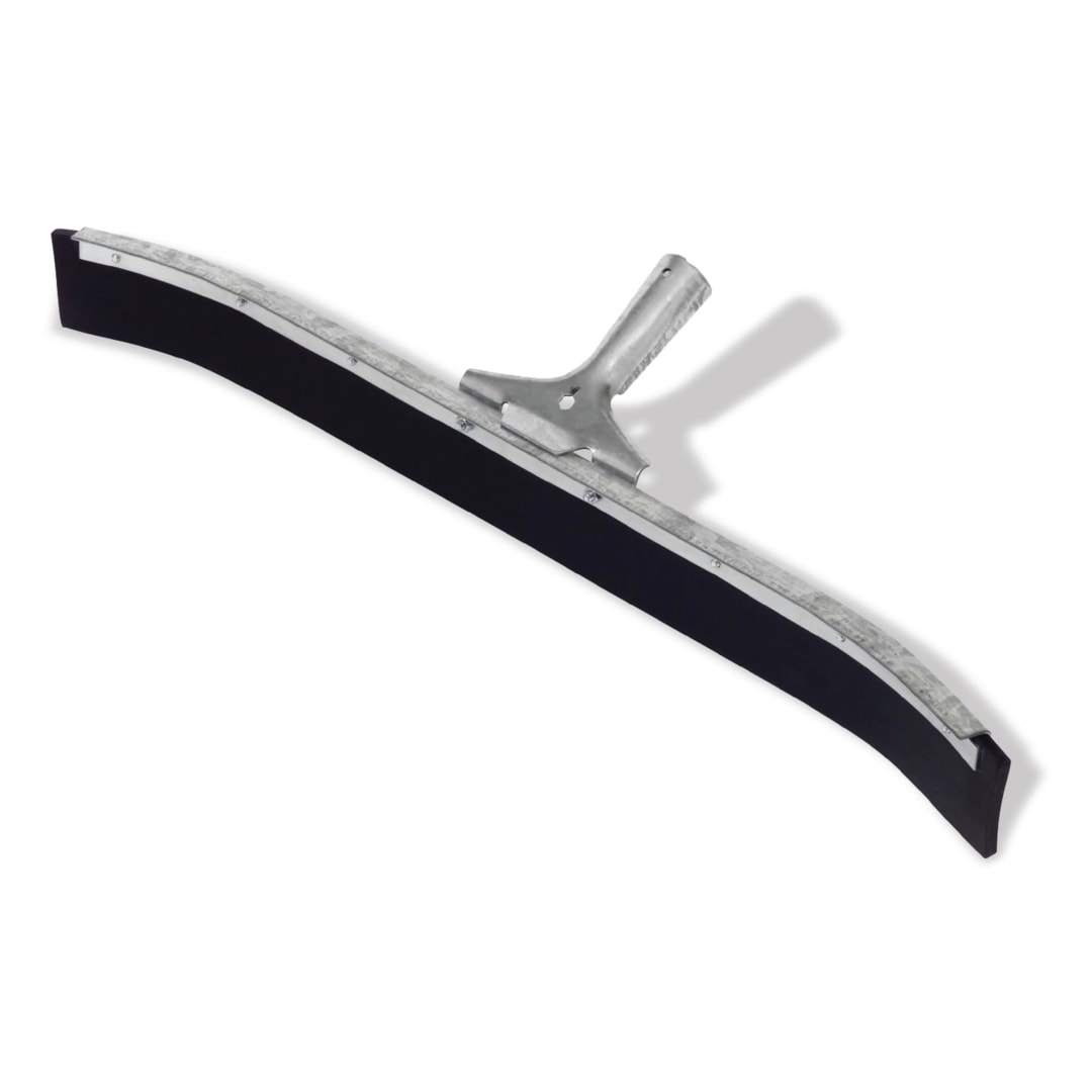 24" Curved Floor Squeegee, Non Marking Rubber Blade, Black