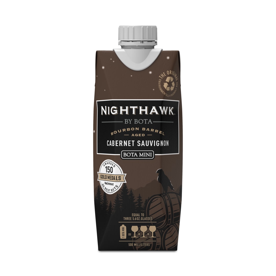 Nighthawk Mini by Bota Box Bourbon Barrel Aged Cabernet Sauvignon Red Wine, 500mL, 13.5% ABV