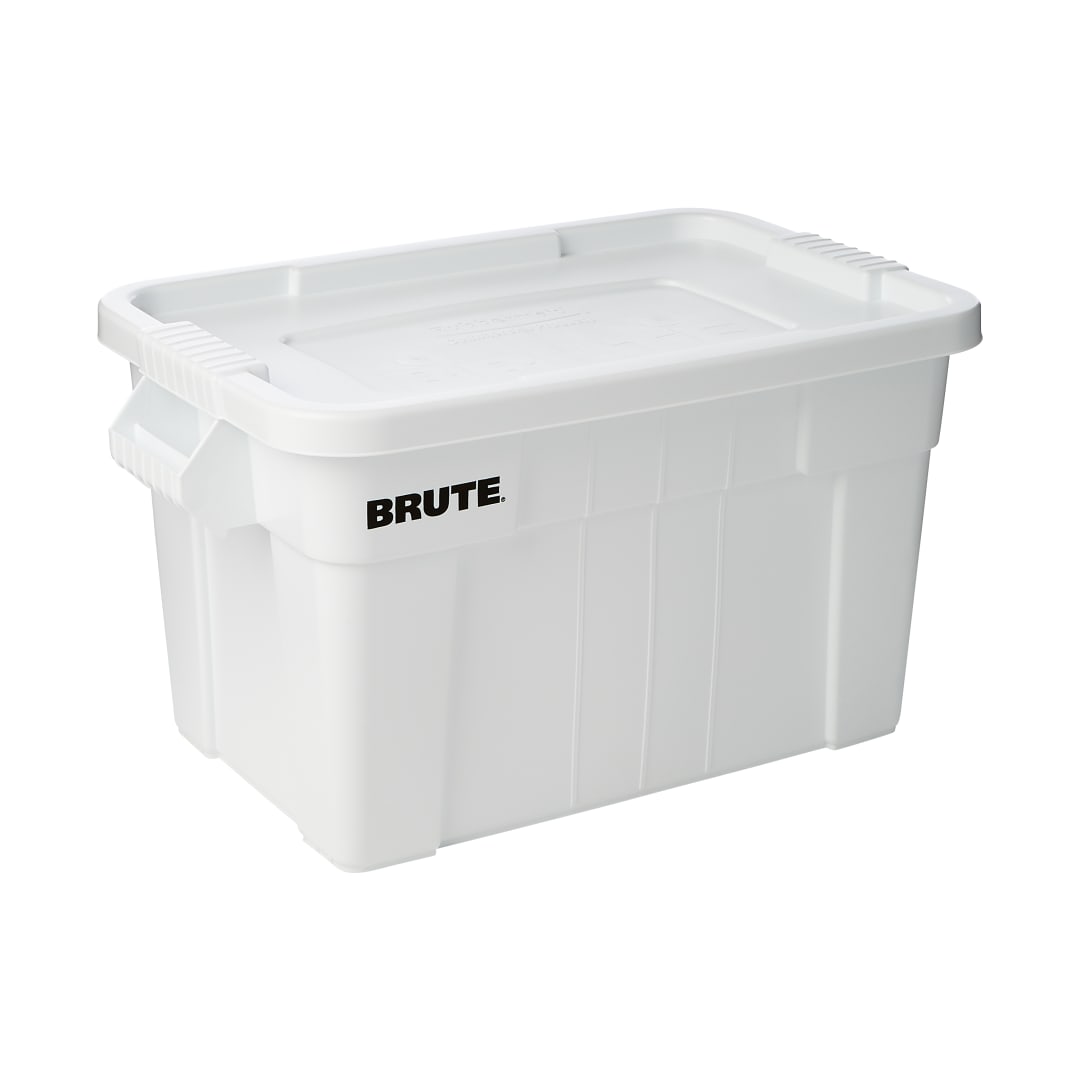 BRUTE® 20 GAL TOTE WITH LID, WHITE