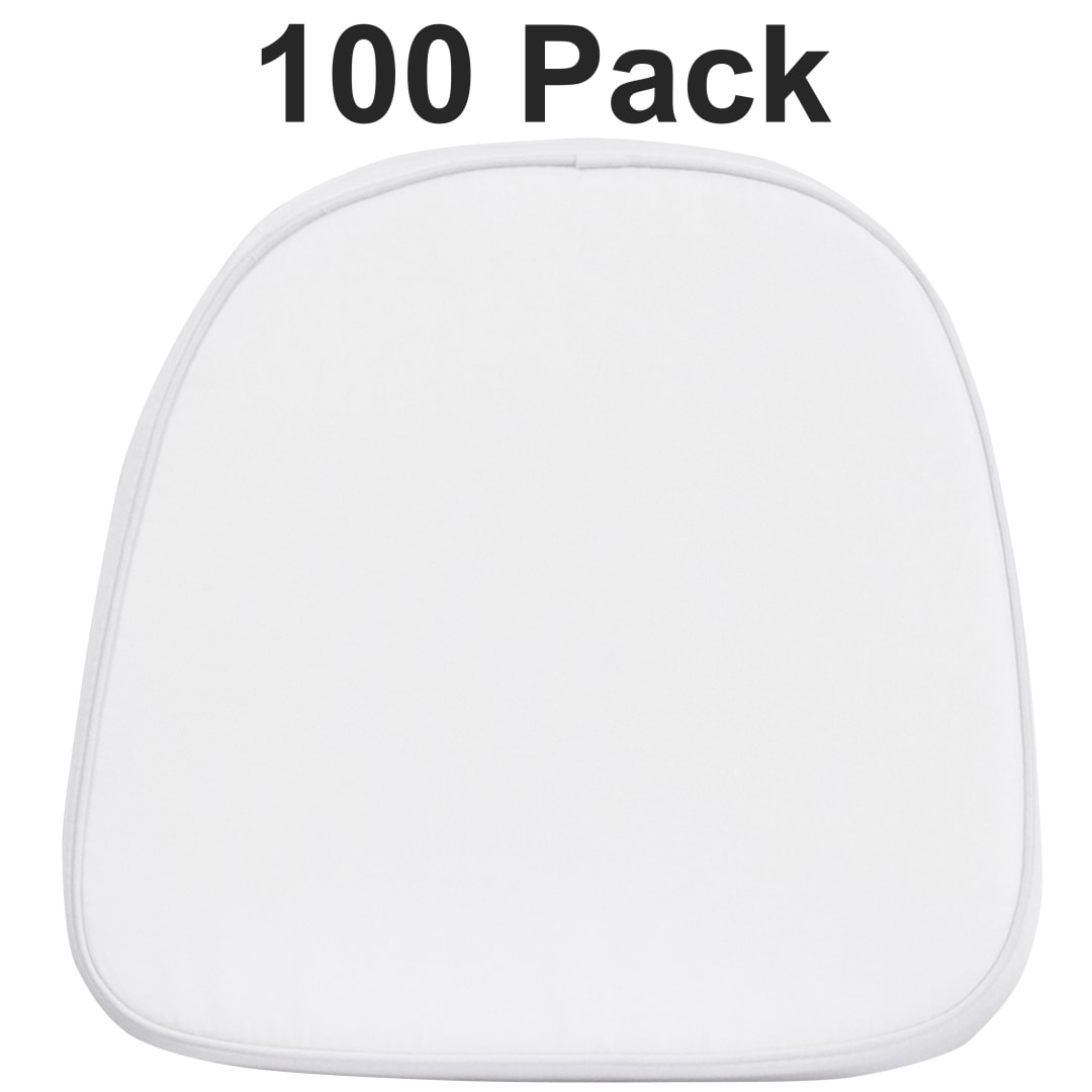 August 100 Pack Kids Soft White Fabric Chiavari Chair Cushion