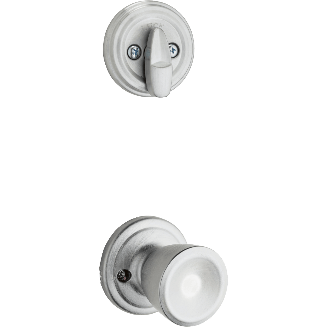 966 Single Cylinder Interior Pack w/Abbey Knob for Signature Series Handlesets in Satin Chrome