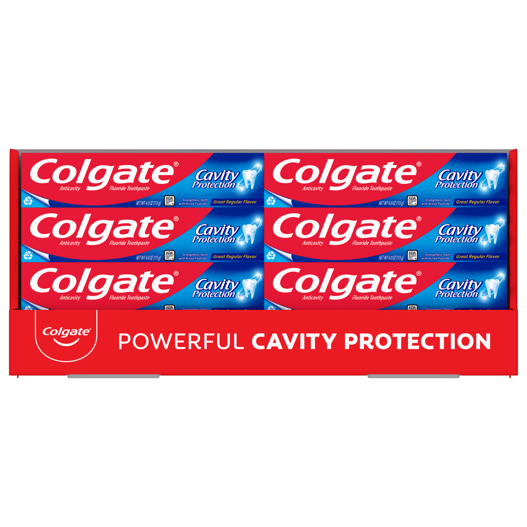 Colgate Cavity Protection Toothpaste with Fluoride, Great Regular Flavor - 8 Ounce (4 pack)