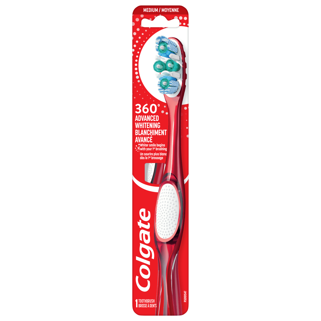 Colgate 360° Advanced Optic White Toothbrush, Medium