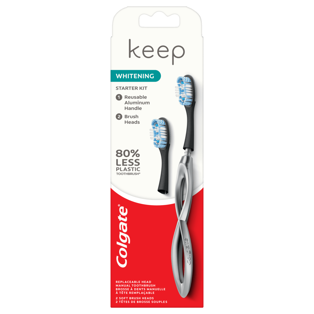 Colgate Keep Manual Toothbrush Whitening Starter Kit - Silver