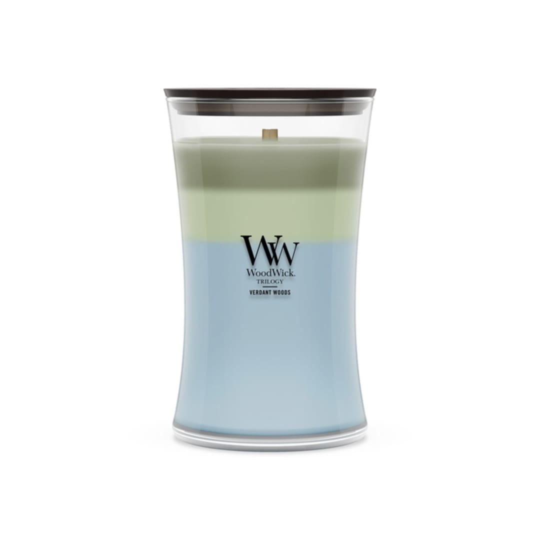 Woodwick Verdant Woods Large Hourglass Trilogy Candle