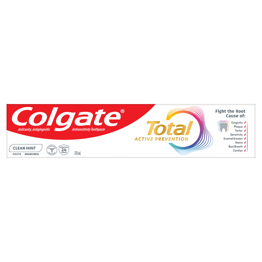 Dentifrice Colgate Total Prévention active Menthe pure, 170 mL